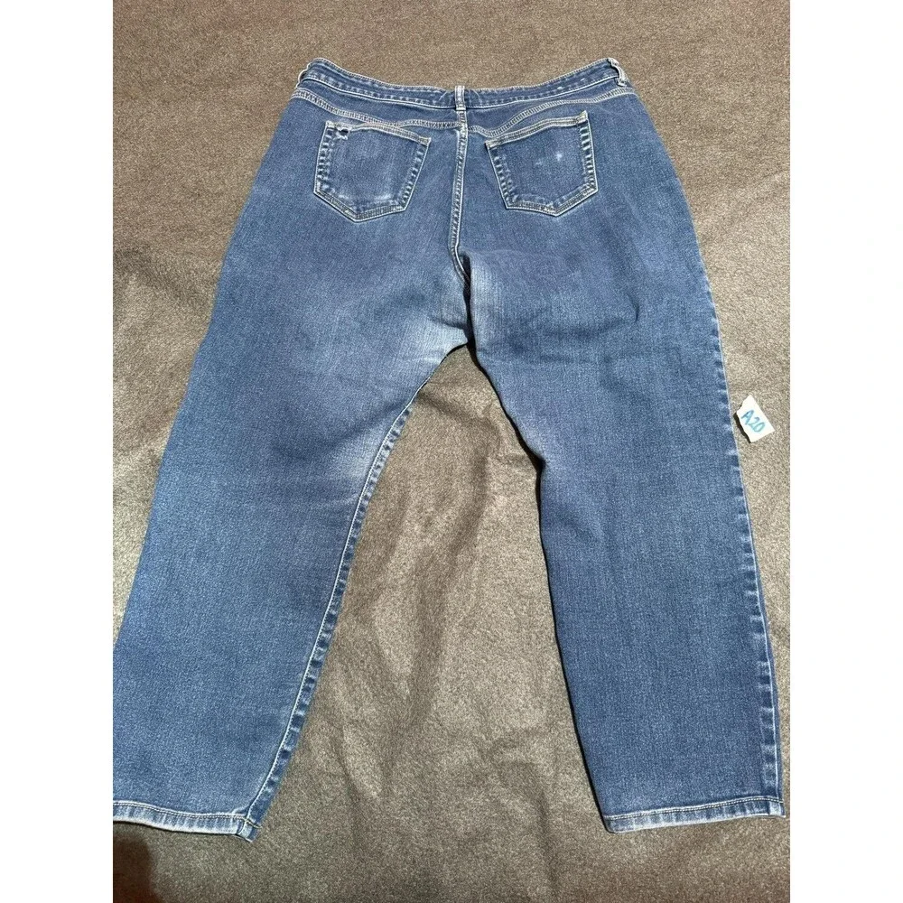 Michael Kors Selma Skinny Jeans Womens 16 Blue Med Wash Slim Stretch Denim Logo